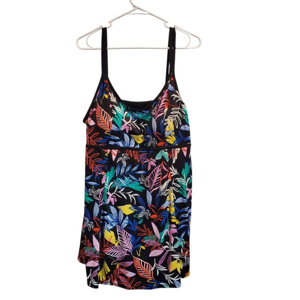 Swimsuits for All Women Size 22 Swimdress Bright Multicolor Floral Bathing Suit